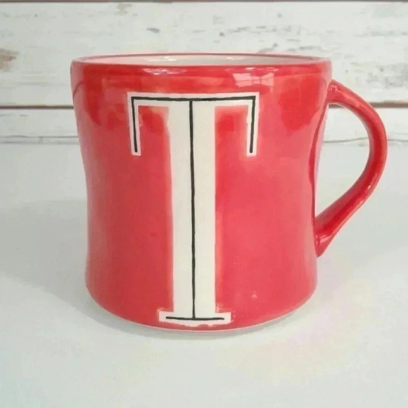 Anthropologie Other - Anthropologie VTG Handpainted Colorway “T” Coffee Tea Hot Chocolate Mug
